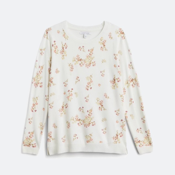 41 Hawthorn Aubree Fine Gauge Sweater w/ Green/Yellow Flowers Foliage - Size XS - Picture 5 of 10